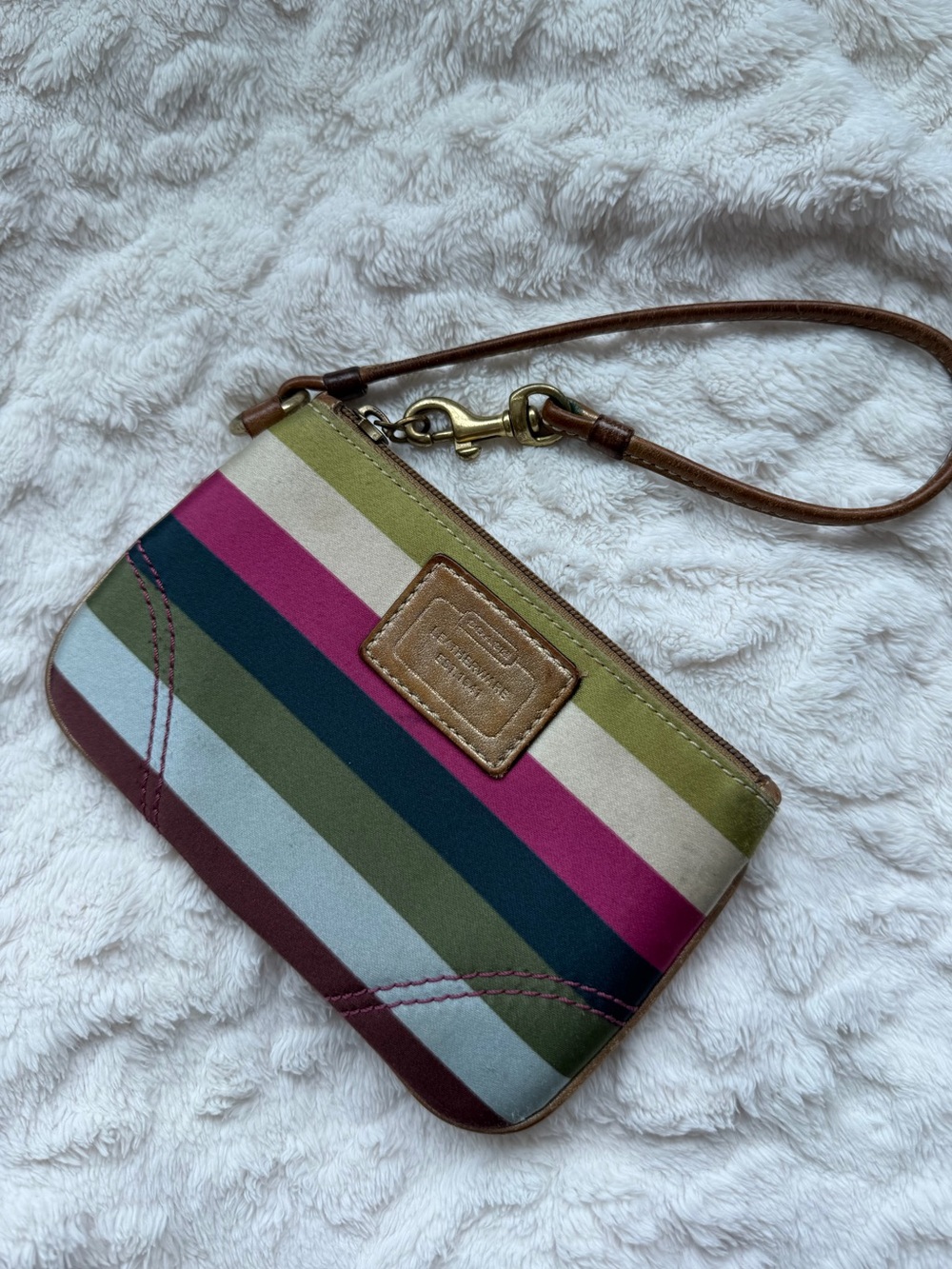 Rare Coach Legacy Stripe Wristlet